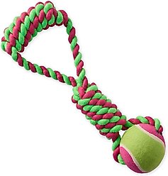 Pet Passion Ace Tennis Ball Dog Tug Toy, Pink