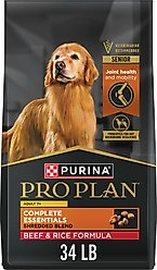 Purina Pro Plan 7+ Complete Essentials Shredded Blend Beef & Rice Formula High Protein Dog Food, 34-lb bag