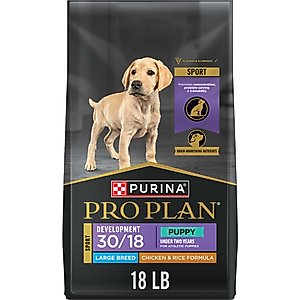 Purina Pro Plan Sport Development Large Breed High-Protein 30/18 Chicken & Rice Formula Puppy Food, 18-lb bag