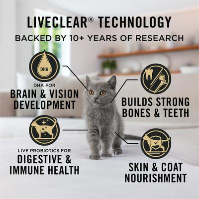 Show full view: Purina Pro Plan LiveClear Kitten Chicken & Rice Formula Dry Cat Food, 3.2-lb bag slide 6 of 12