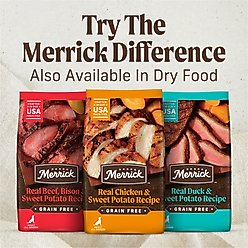 Merrick Chunky Recipes Grain-Free Wet Dog Food Variety Pack, 12.7-oz can, case of 12 slide 2 of 8