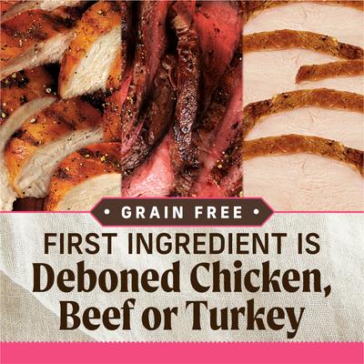 Show full view: Merrick Lil' Plates Petite Pates Grain-Free Small Breed Wet Dog Food, Variety Pack, 3-oz can, case of 12 slide 6 of 11