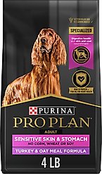 Purina Pro Plan Sensitive Skin & Stomach Turkey & Oat Meal Dry Dog Food, 4-lb bag