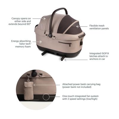 Show full view: Tavo Pets Maeve iso6X Wind Dog & Cat Car Seat, Fawn slide 4 of 10