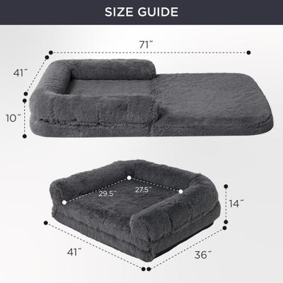 Show full view: Bedsure Foldable Human Size Giant Dog Bed for Adults, XX-Large, Dark Grey slide 8 of 10