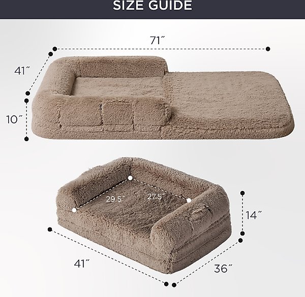 Show full view: Bedsure Foldable Human Size Giant Dog Bed for Adults, XX-Large, Camel slide 8 of 9