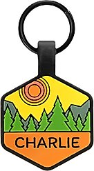 GoTags Silent Silicone Personalized Dog ID Tag, Forest Gold