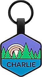 GoTags Silent Silicone Personalized Dog ID Tag, Forest Purple
