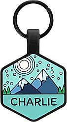 GoTags Silent Silicone Personalized Dog ID Tag, Mountain Blue