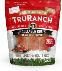 TruRanch Holiday Roast Beef Medium Rolls Dog Treats, 3 count
