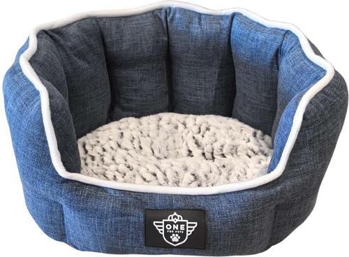 Show full view: One for Pets Snuggle Dog Bed, Blue, Small slide 2 of 8