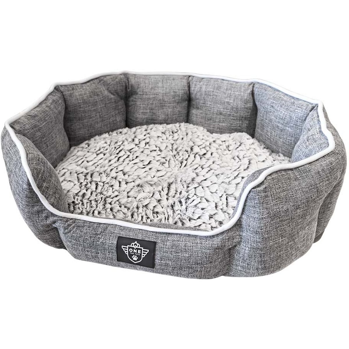 One for Pets Snuggle Dog Bed, Gray, Large
