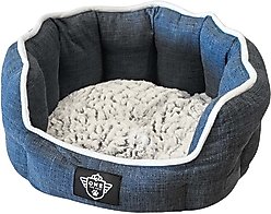 One for Pets Snuggle Dog Bed, Blue, Medium