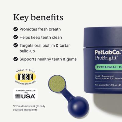 Show full view: PetLab Co. ProBright Dog Dental Powder for X-Small Dogs slide 4 of 11