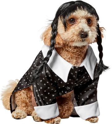 Show full view: Rubie's Costume Company Wednesday Addams Dog & Cat Costume, Large slide 3 of 4