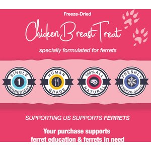The Pampered Ferret Freeze-Dried Raw Chicken Breast Ferret Treats, 1-oz bag