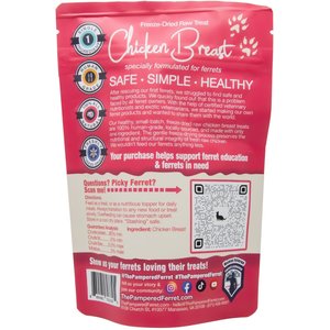 The Pampered Ferret Freeze-Dried Raw Chicken Breast Ferret Treats, 1-oz bag