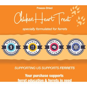 The Pampered Ferret Freeze-Dried Raw Chicken Heart Ferret Treats, 1-oz bag