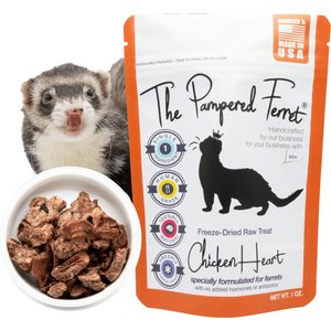 The Pampered Ferret Freeze-Dried Raw Chicken Heart Ferret Treats, 1-oz bag