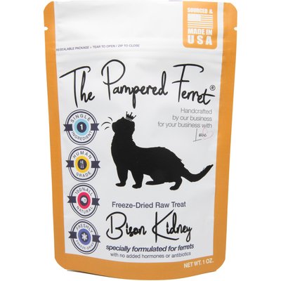 The Pampered Ferret The Pampered Ferret Freeze-Dried Raw Bison Kidney Ferret Treats, 1-oz bag