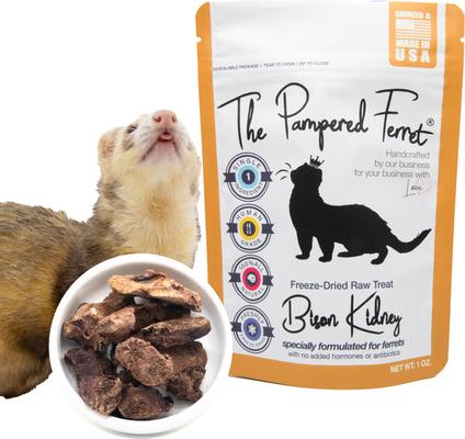 Show full view: The Pampered Ferret Freeze-Dried Raw Bison Kidney Ferret Treats, 1-oz bag slide 3 of 7