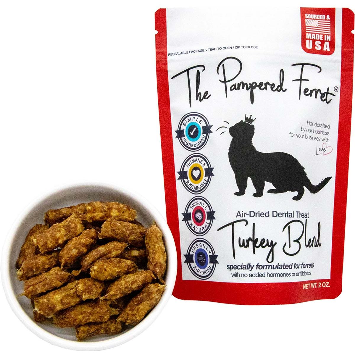 The Pampered Ferret Turkey Blend Jerky Ferret Treats, 2-oz bag