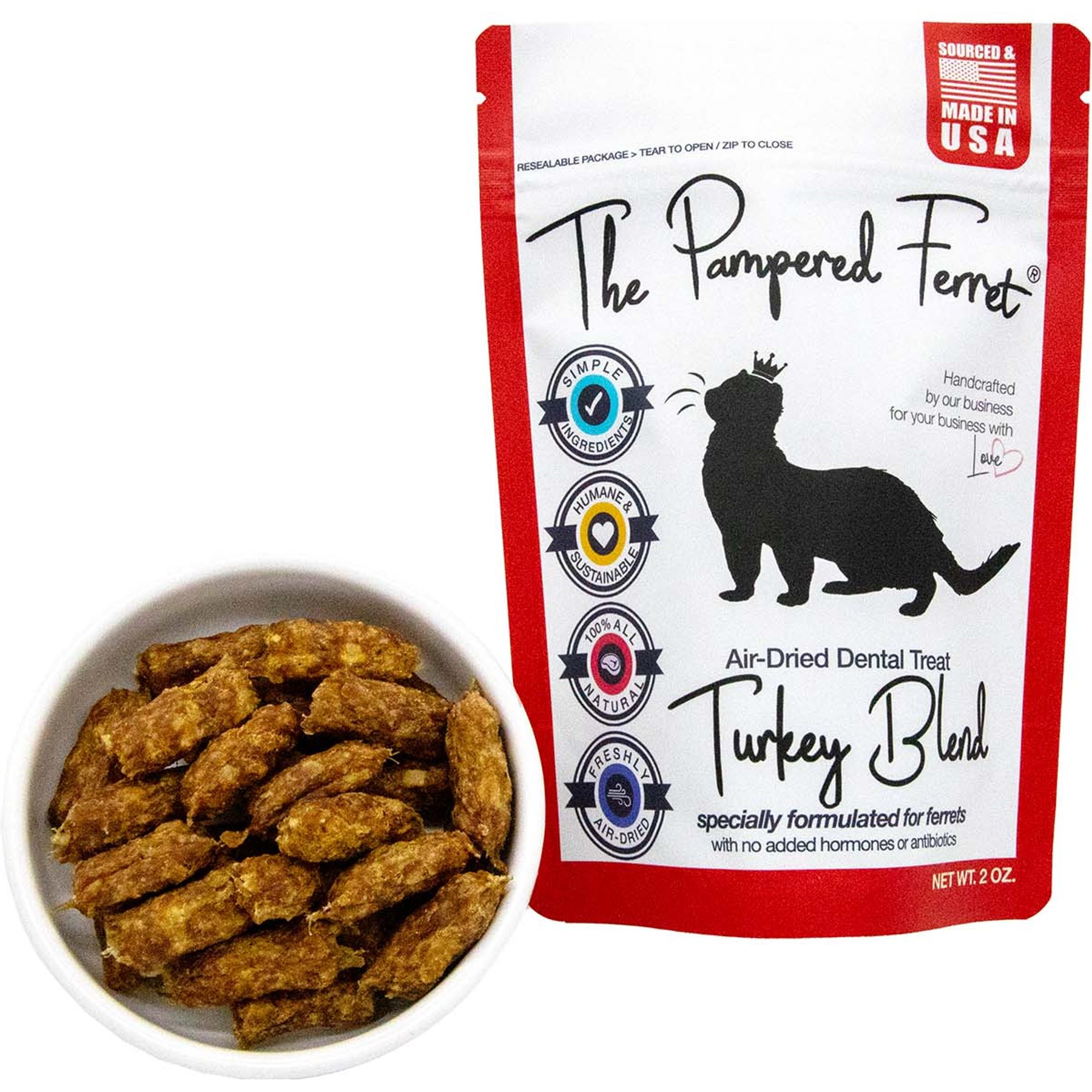 The Pampered Ferret Turkey Blend Jerky Ferret Treats, 2-oz bag
