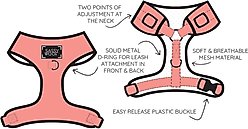 Sassy Woof Malibu Dog Harness & Leash, Pink, Small: 16 to 21-in chest slide 2 of 8