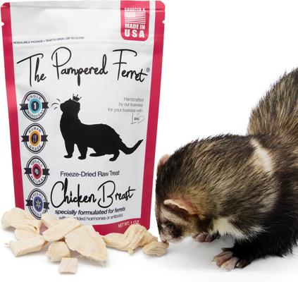 Show full view: The Pampered Ferret Freeze-Dried Raw Chicken Breast Ferret Treats, 1-oz bag slide 8 of 10