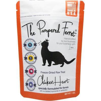 The Pampered Ferret The Pampered Ferret Freeze-Dried Raw Chicken Heart Ferret Treats, 1-oz bag