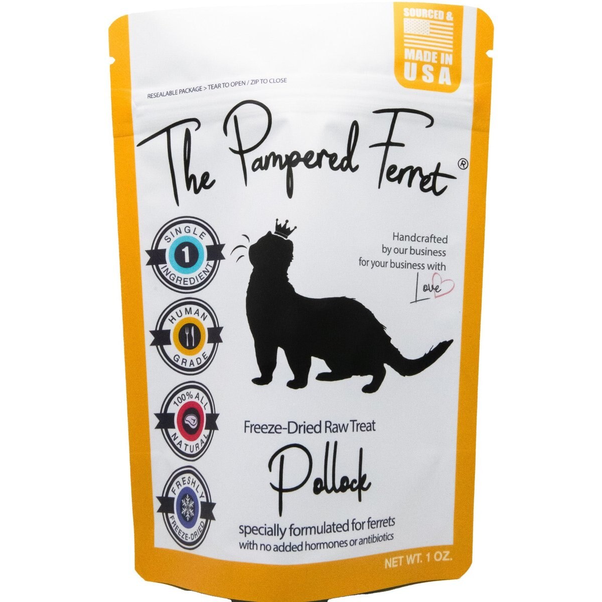 The Pampered Ferret Freeze-Dried Raw Pollock Ferret Treats, 1-oz bag