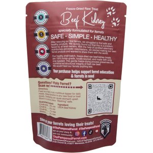 The Pampered Ferret Freeze-Dried Raw Beef Kidney Ferret Treats, 1-oz bag