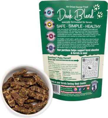 Show full view: The Pampered Ferret Duck Blend Jerky Ferret Treats, 2-oz bag slide 2 of 4