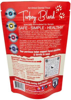 Show full view: The Pampered Ferret Turkey Blend Jerky Ferret Treats, 2-oz bag slide 2 of 5