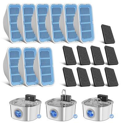 Show full view: Voluas Wireless Stainless Steel Cat Water Fountain Replacement Filters & Sponges, 9 count slide 1 of 5