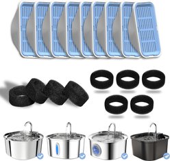 PEKTACO Stainless Steel Cat Water Fountain Replacement Filters & Replacement Pre-Filter Sponges, 9 count slide 2 of 8