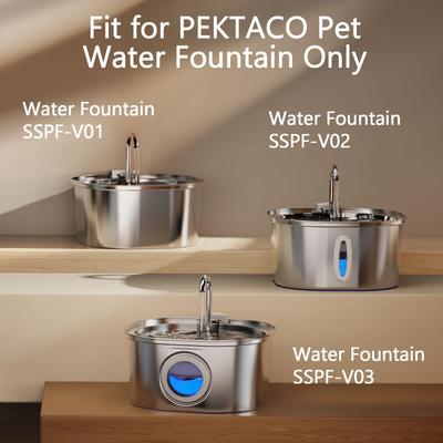 Show full view: PEKTACO Stainless Steel Cat Water Fountain Replacement Filters & Replacement Pre-Filter Sponges, 9 count slide 7 of 10