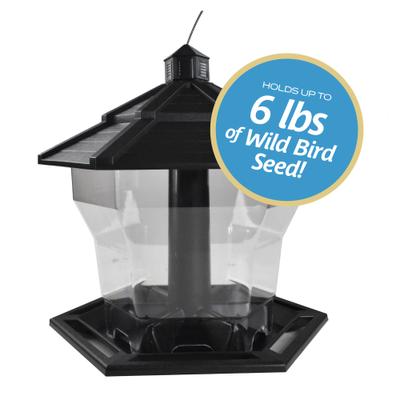 Show full view: Pennington Earth Smart Recycled EcoGazebo Bird Feeder, Black slide 2 of 12
