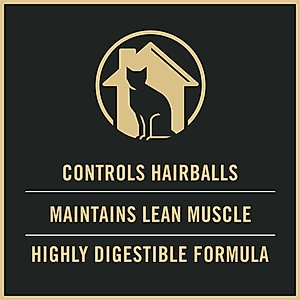 Purina Pro Plan Adult Indoor Hairball Management Salmon & Rice Formula Dry Cat Food, 7-lb bag