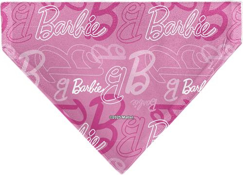 Show full view: Buckle-Down Barbie Script & B Icon Collage Slide-On Dog Bandana slide 2 of 6