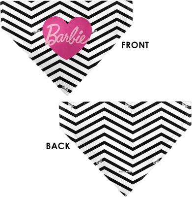 Show full view: Buckle-Down Valentine's Day Barbie Script Heart Chevron Slide-On Dog Bandana slide 4 of 7