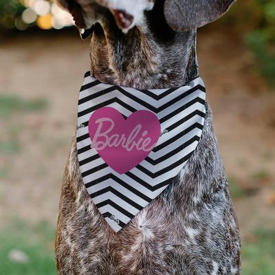 Show full view: Buckle-Down Valentine's Day Barbie Script Heart Chevron Slide-On Dog Bandana slide 5 of 7