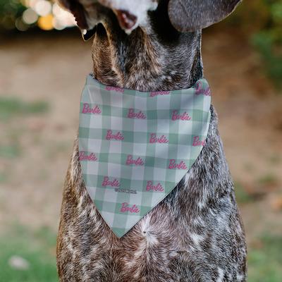 Show full view: Buckle-Down Barbie Script Plaid Slide-On Dog Bandana slide 5 of 6