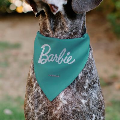 Show full view: Buckle-Down Barbie Paw Print Icons & Script Slide-On Dog Bandana slide 5 of 6