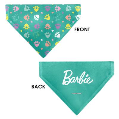 Show full view: Buckle-Down Barbie Paw Print Icons & Script Slide-On Dog Bandana slide 3 of 6