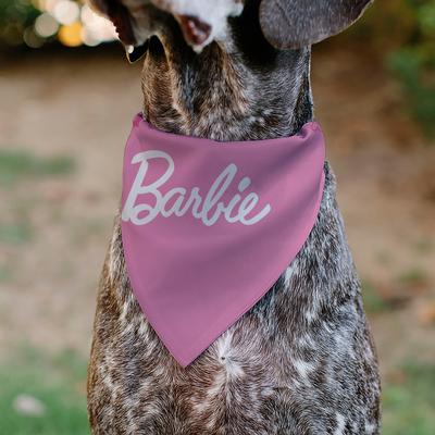 Show full view: Buckle-Down Barbie Script & B Icon Collage Slide-On Dog Bandana slide 4 of 6