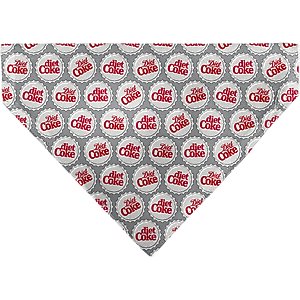 Buckle-Down Diet Coke Bottle Caps Scattered Slide-On Dog Bandana, Grey