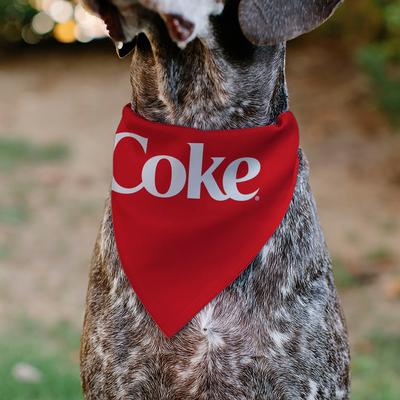 Show full view: Buckle-Down Coca-Cola Coke Logo Centered Slide-On Dog Bandana, Red slide 4 of 6