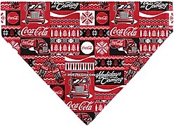 Buckle-Down Christmas Coca-Cola Holiday Sweater Collage Slide-On Dog Bandana, Red slide 2 of 6