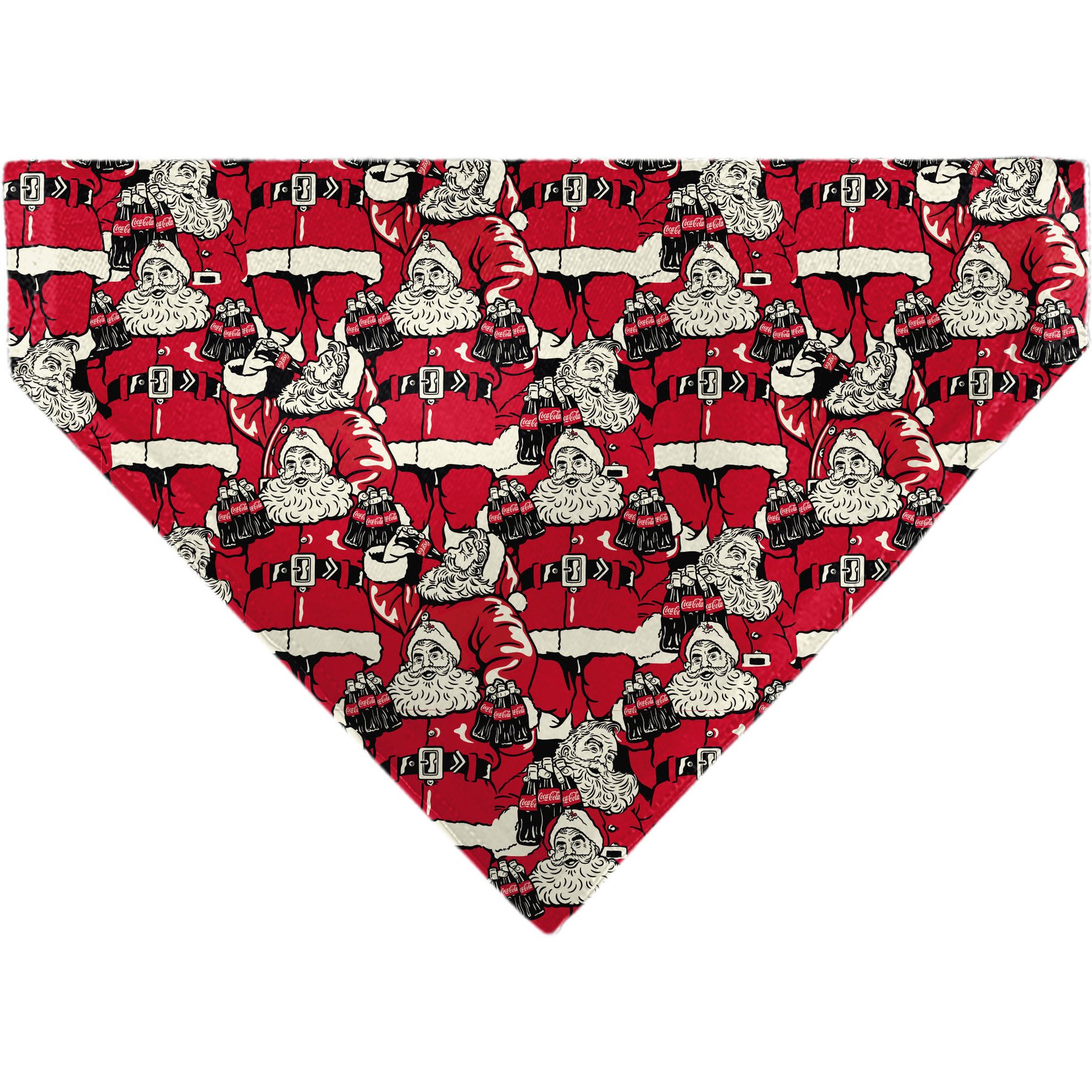 Buckle-Down Christmas Coca-Cola Santa Claus Holiday Poses Stacked Slide-On Dog Bandana, Red